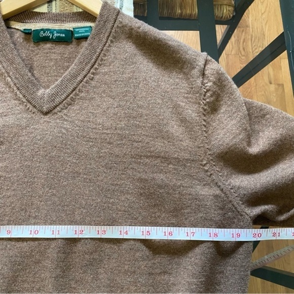 Bobby Jones Brown Merino Wool V-neck Sweater - Picture 9 of 11
